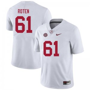 NCAA Men's Alabama Crimson Tide #61 Graham Roten Stitched College 2021 Nike Authentic White Football Jersey YL17A67HF